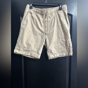Banana Republic Khaki Sand Deck Shorts Elastic Waist Drawstring ~Men's Medium